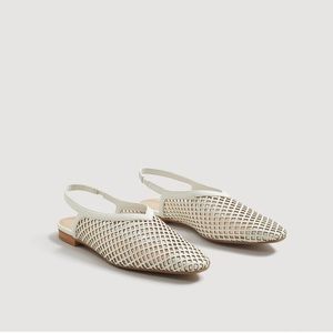 Mango Laser-cut sling back shoes